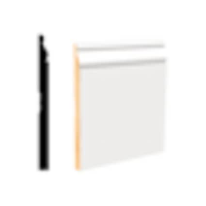 null LWM 163E7P 9/16 in. Thick x 7-1/4 in. Tall x 12 ft. Length White PFJ Baseboard